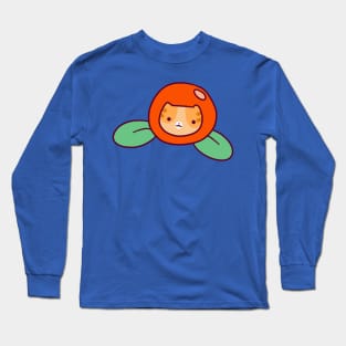 Orange Citrus Tabby Cat Face Long Sleeve T-Shirt